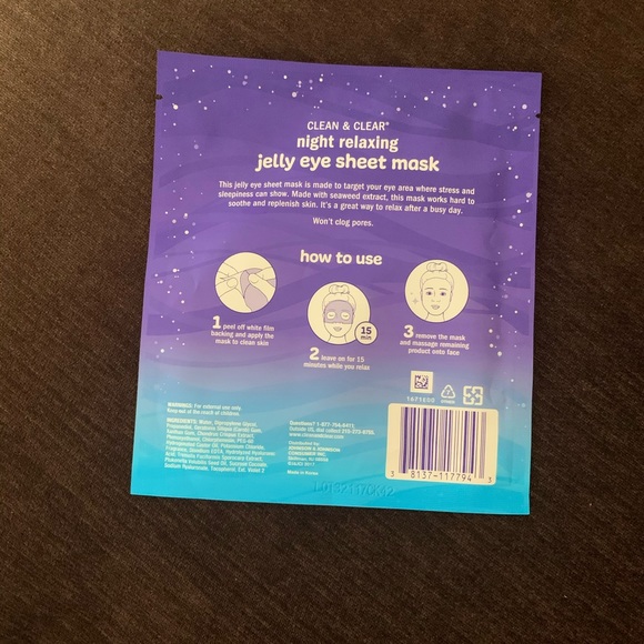 NWT Clean & Clear Night Relaxing Jelly Eye Mask.  Bundle & save shipping! - Picture 3 of 3